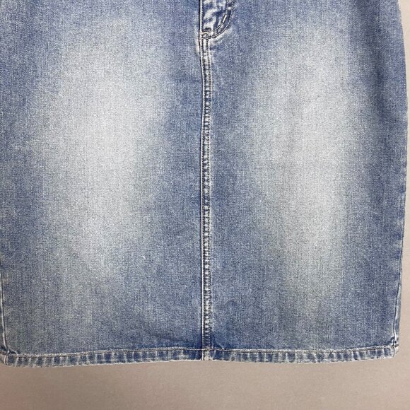 Vintage Y2K Guess Denim Skirt Medium Wash Women Jean Mini Cotton Classic Blue - Picture 5 of 11